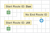 Input for many start locations to one end Input for many start locations to one end